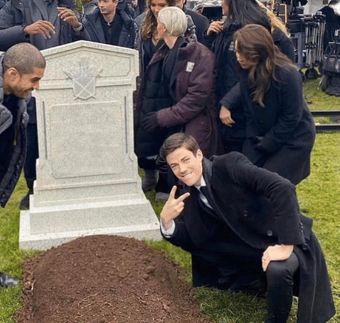 Grant Gustin Over Grave